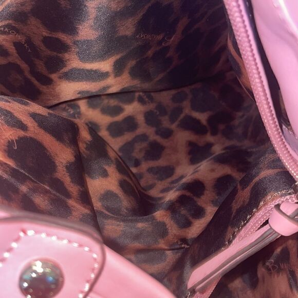 B. Makowsky Alexis Pink Fringe Leather Shoulder Crossbody Bag - Picture 10 of 12